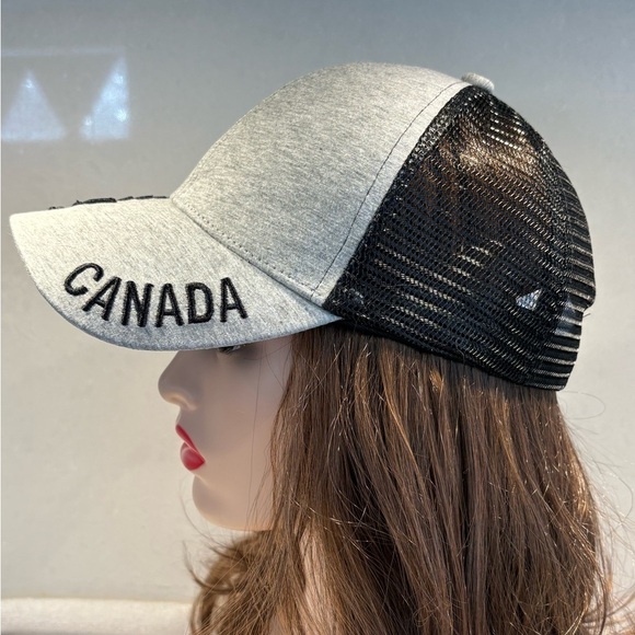 Canada Maple Leaf Grey Trucker Hat One Size Unisex - Picture 4 of 10